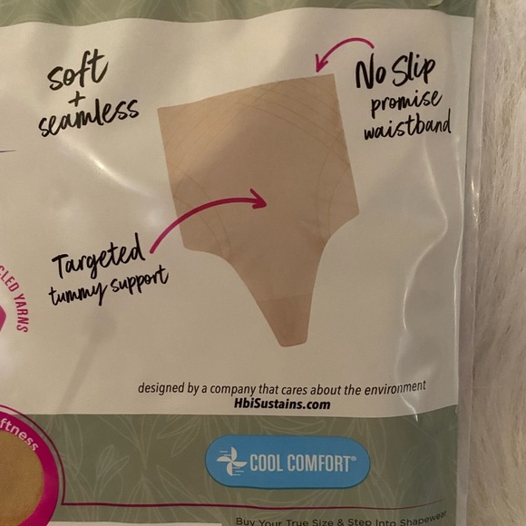 Maidenform Flexees Shapewear Womens Size 2XL Beige Seamless High Waist Thong - Picture 5 of 5